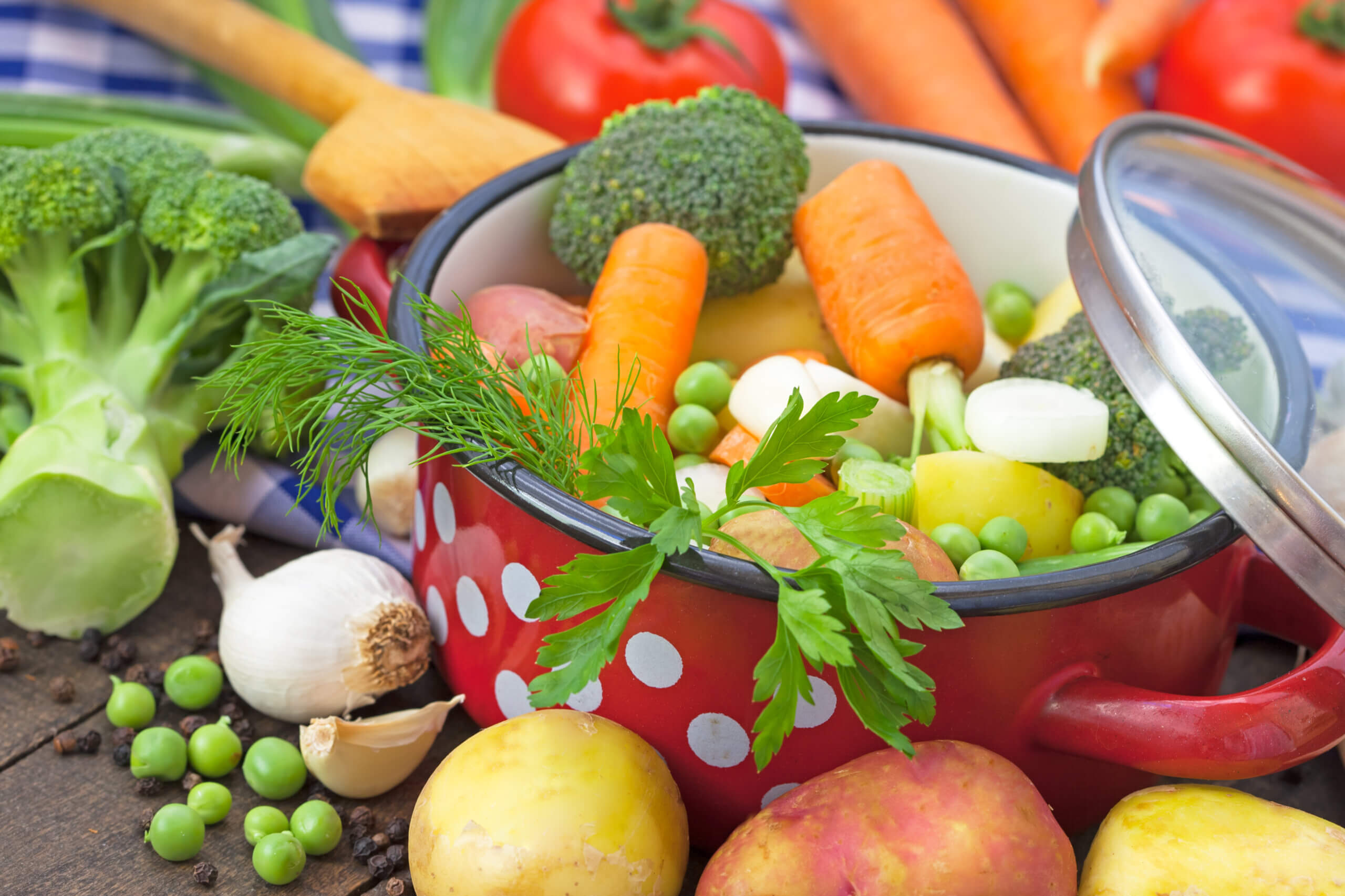 Mixed raw vegetables ready for cooking