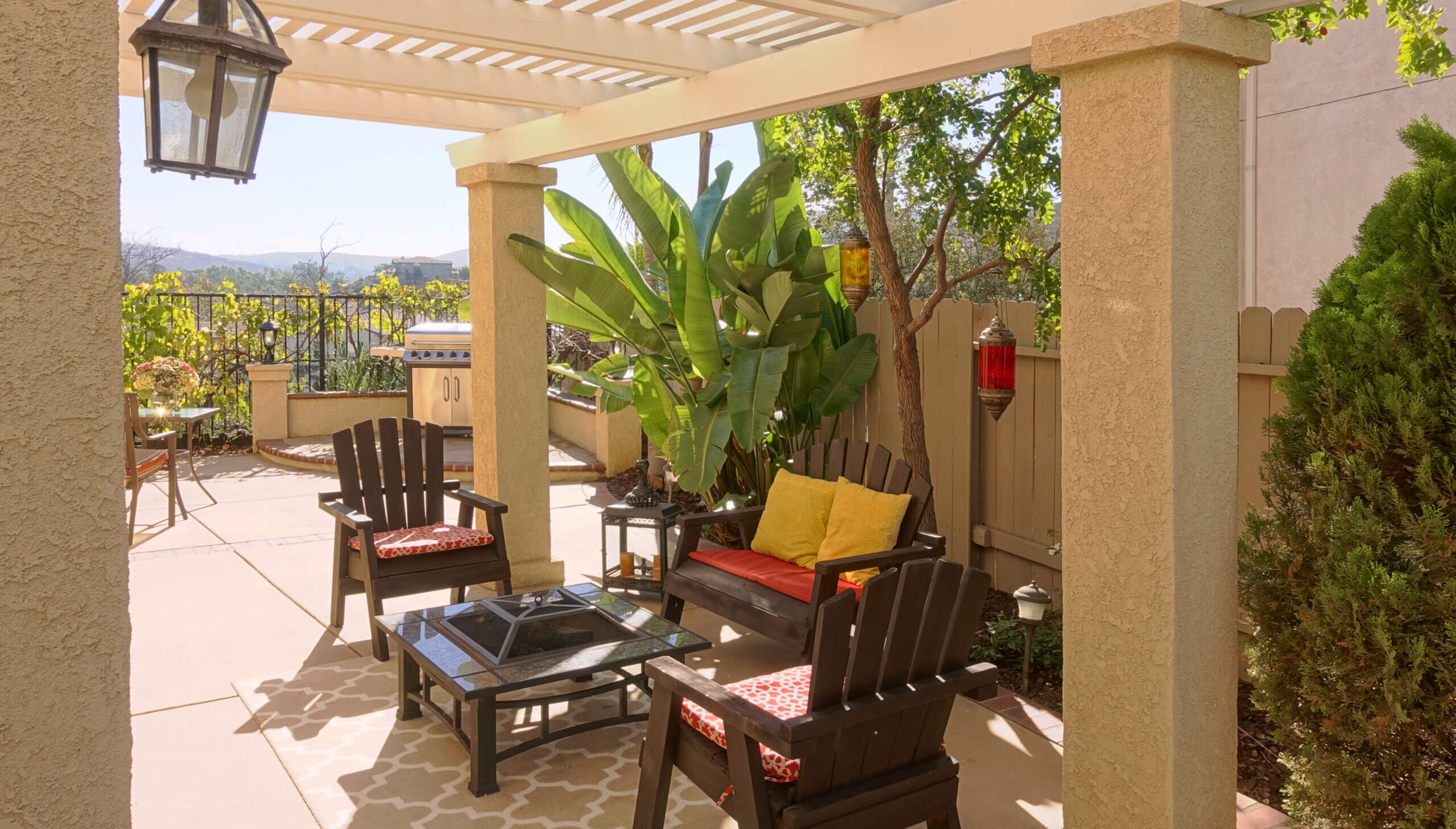 Beautiful outdoor living space in California