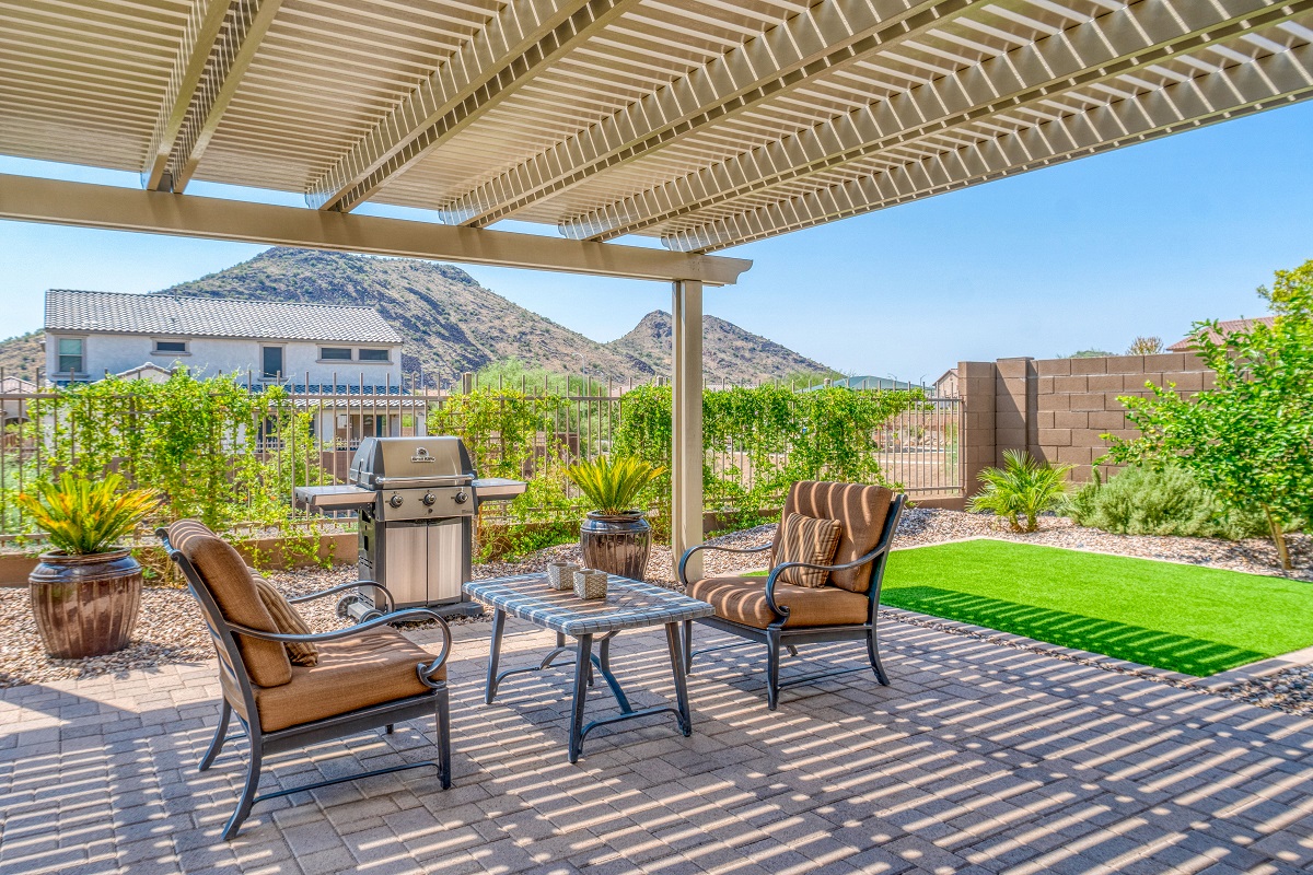 Landscaped desert Backyard